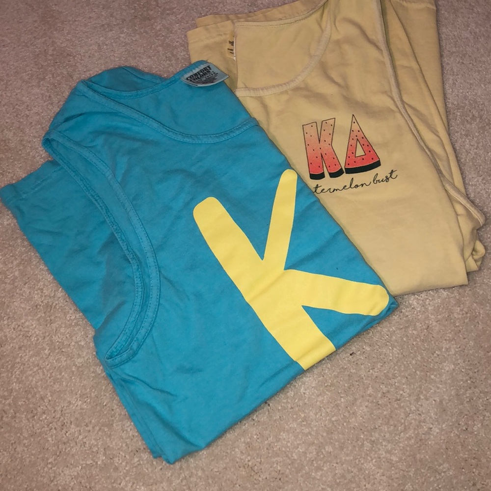 Two Kappa delta Comfort color tanks